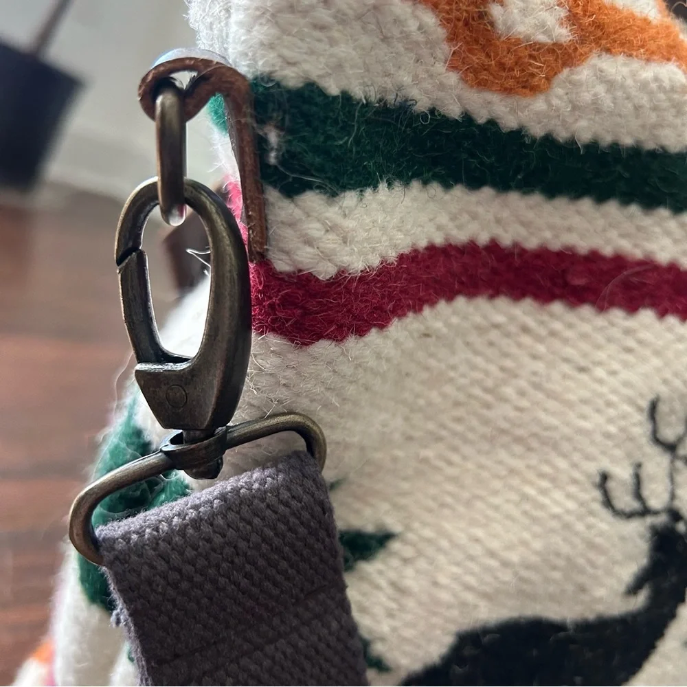Rare Scully Wool Tote‎ Handbag Multicolor Deer XL Aztec Southwest Weekender
